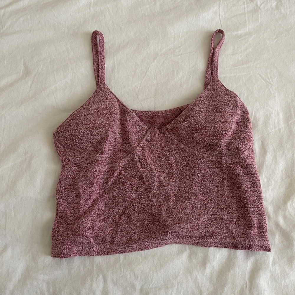 Pink cami with shelf bra